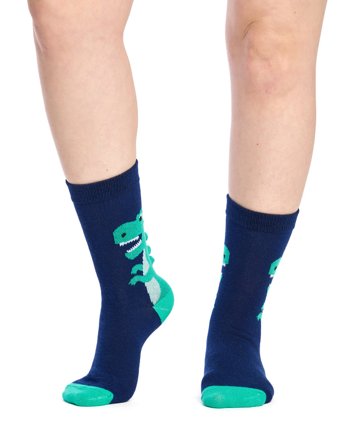 Kid's Cotton Rich Crew socks - 3 Pack - Dinosaurs