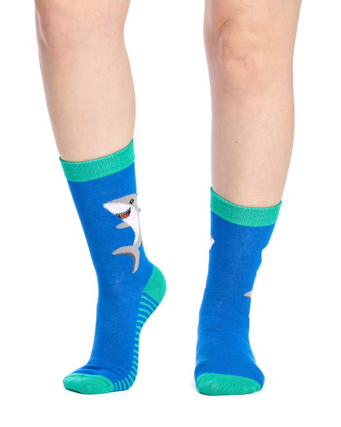 Kid's Cotton Rich Crew Socks - 3 Pack - Sharks