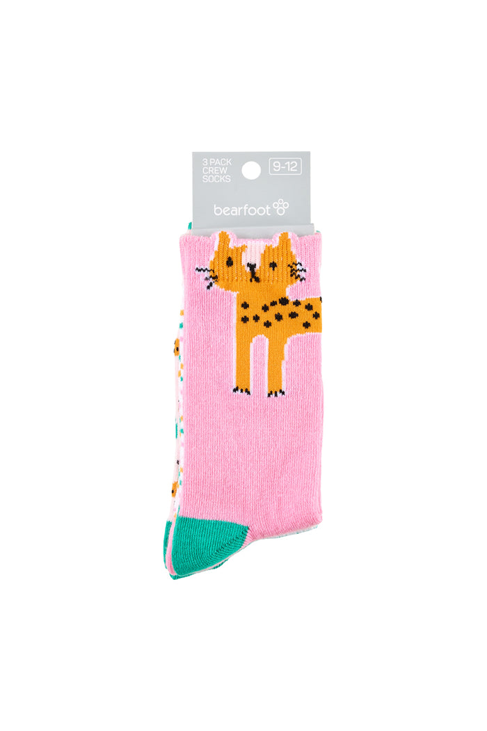 Kid's Cotton Rich Crew socks - 3 Pack - Cats