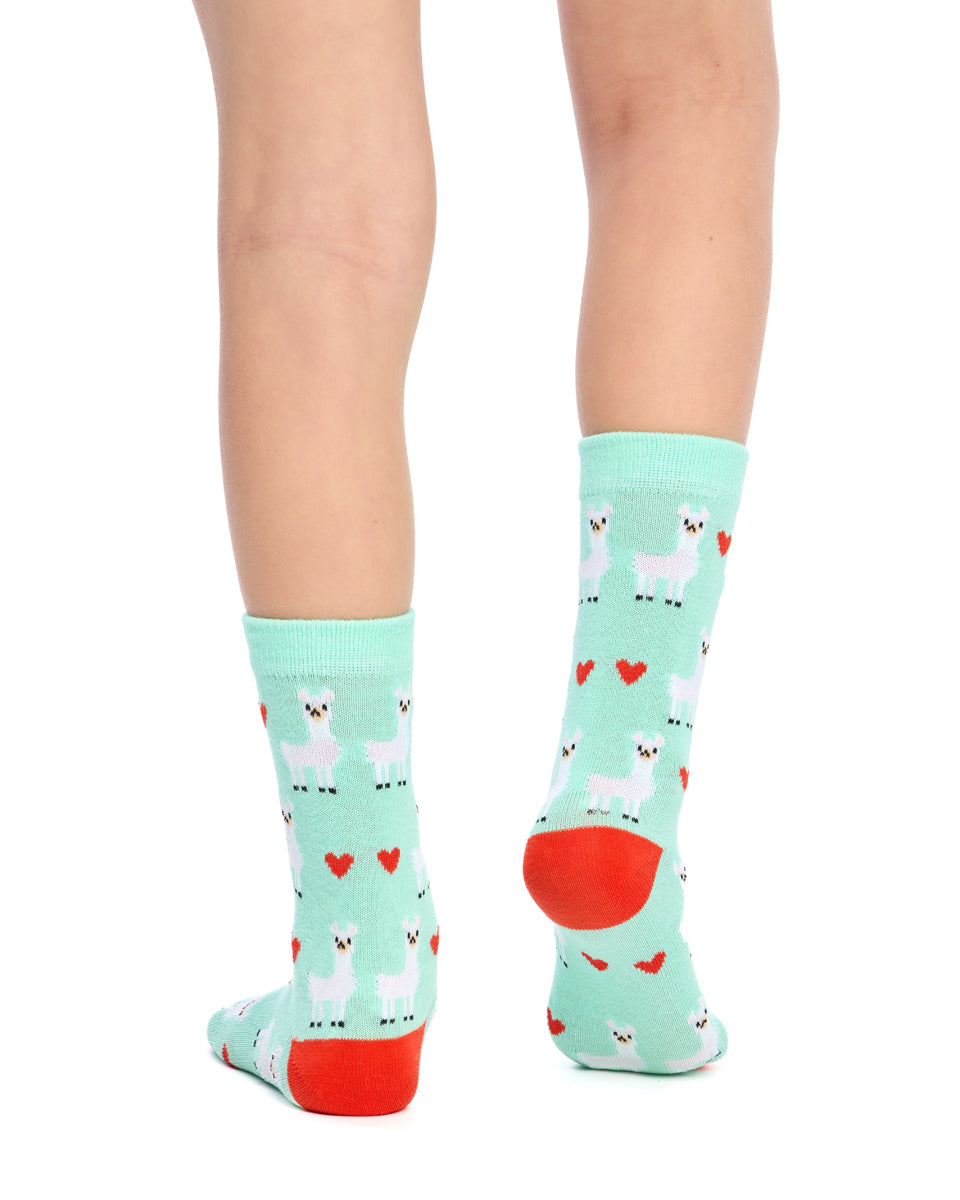 Kid's Cotton Rich Crew socks - 3 Pack - Llama
