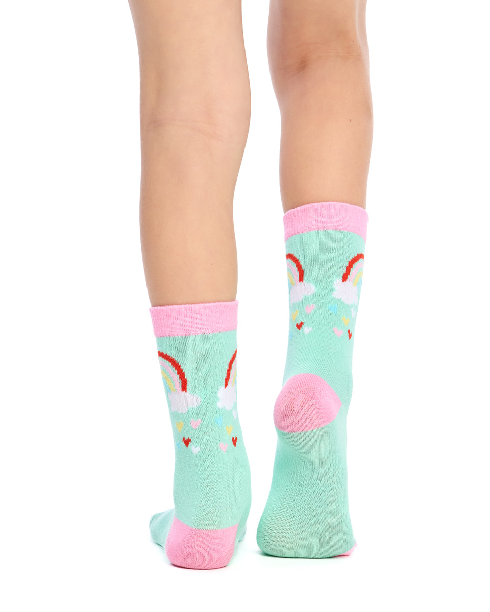 Kid's Cotton Rich Crew socks - 3 Pack - Golden Unicorn