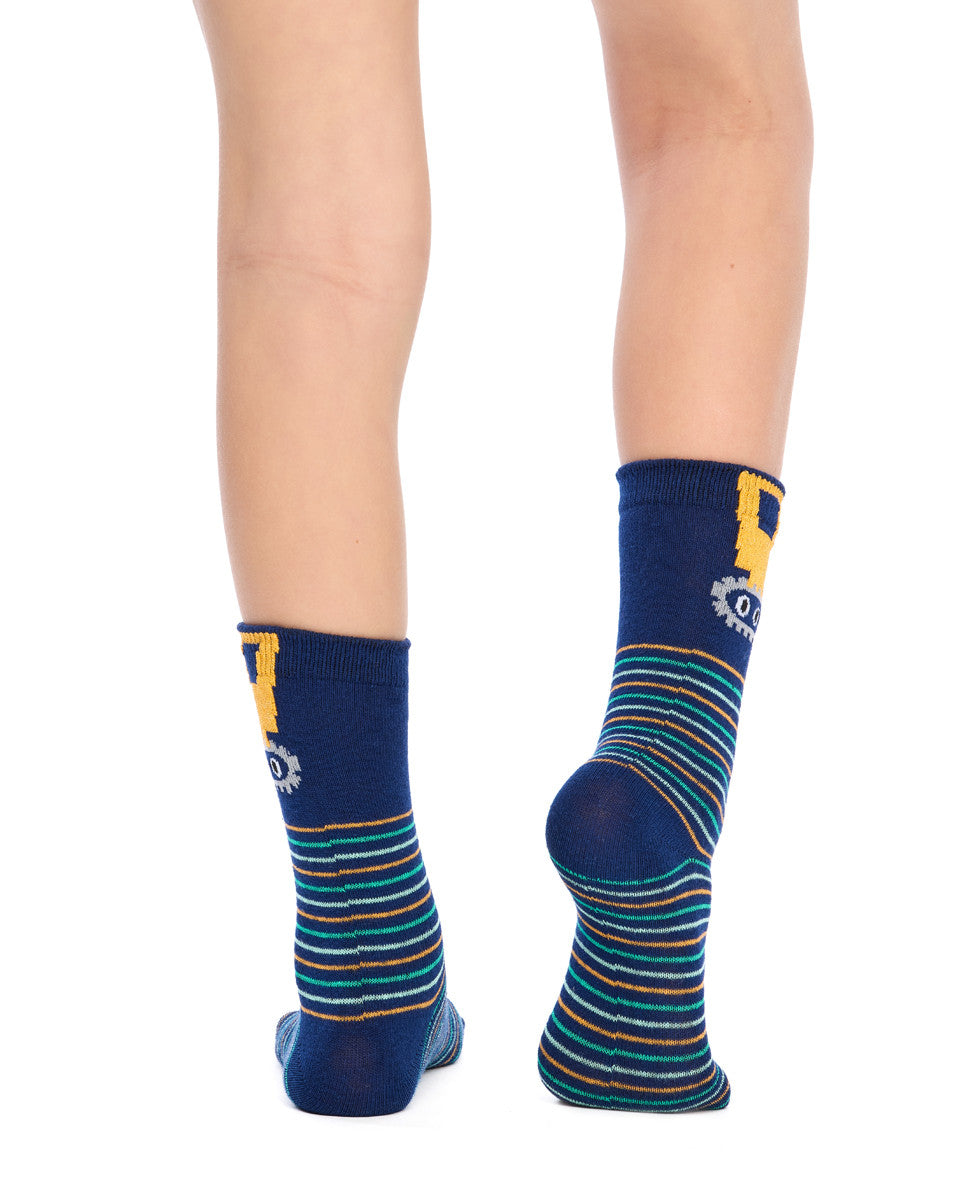 Kid's Cotton Rich Crew Socks - 3 Pack - Digger