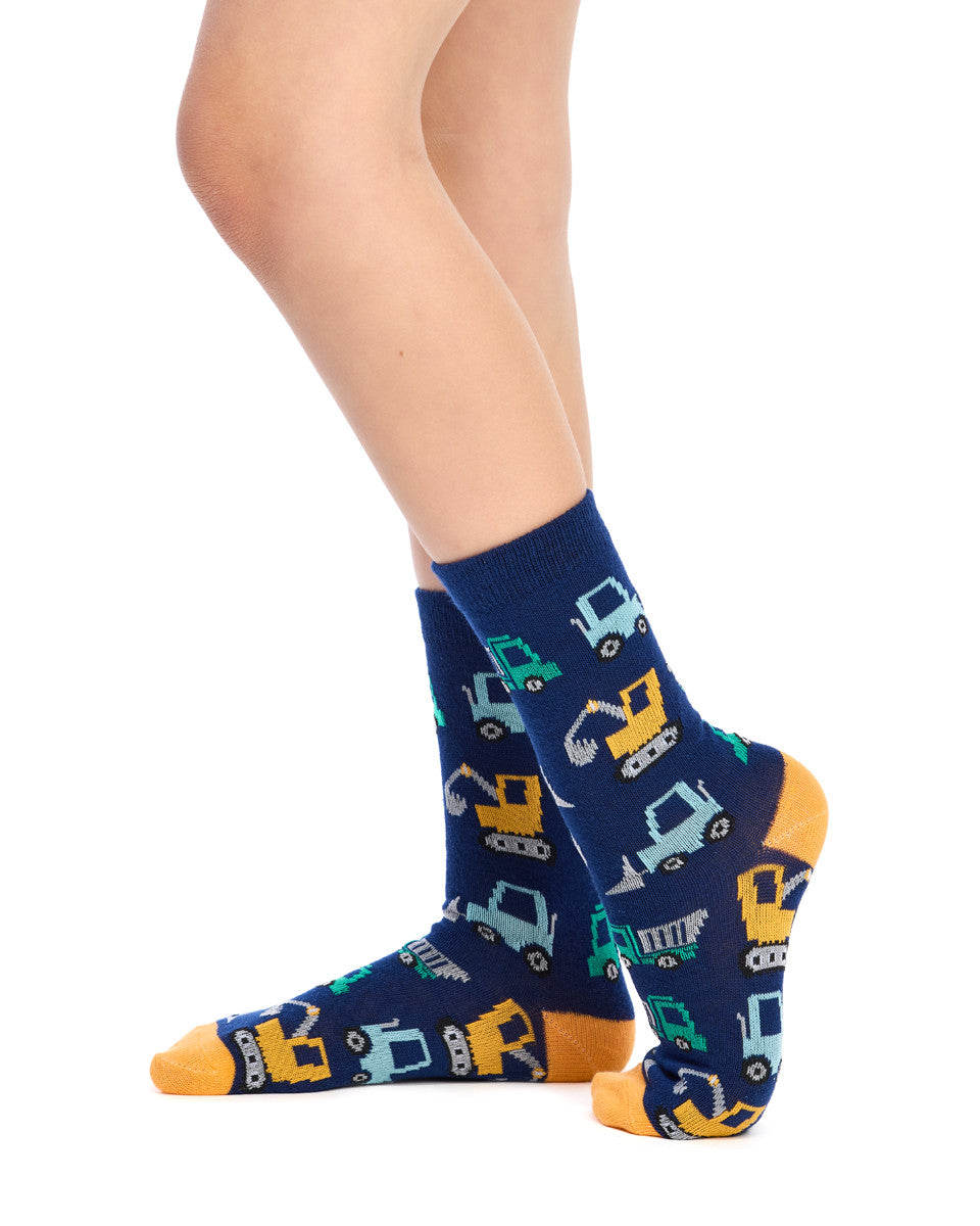 Kid's Cotton Rich Crew Socks - 3 Pack - Digger