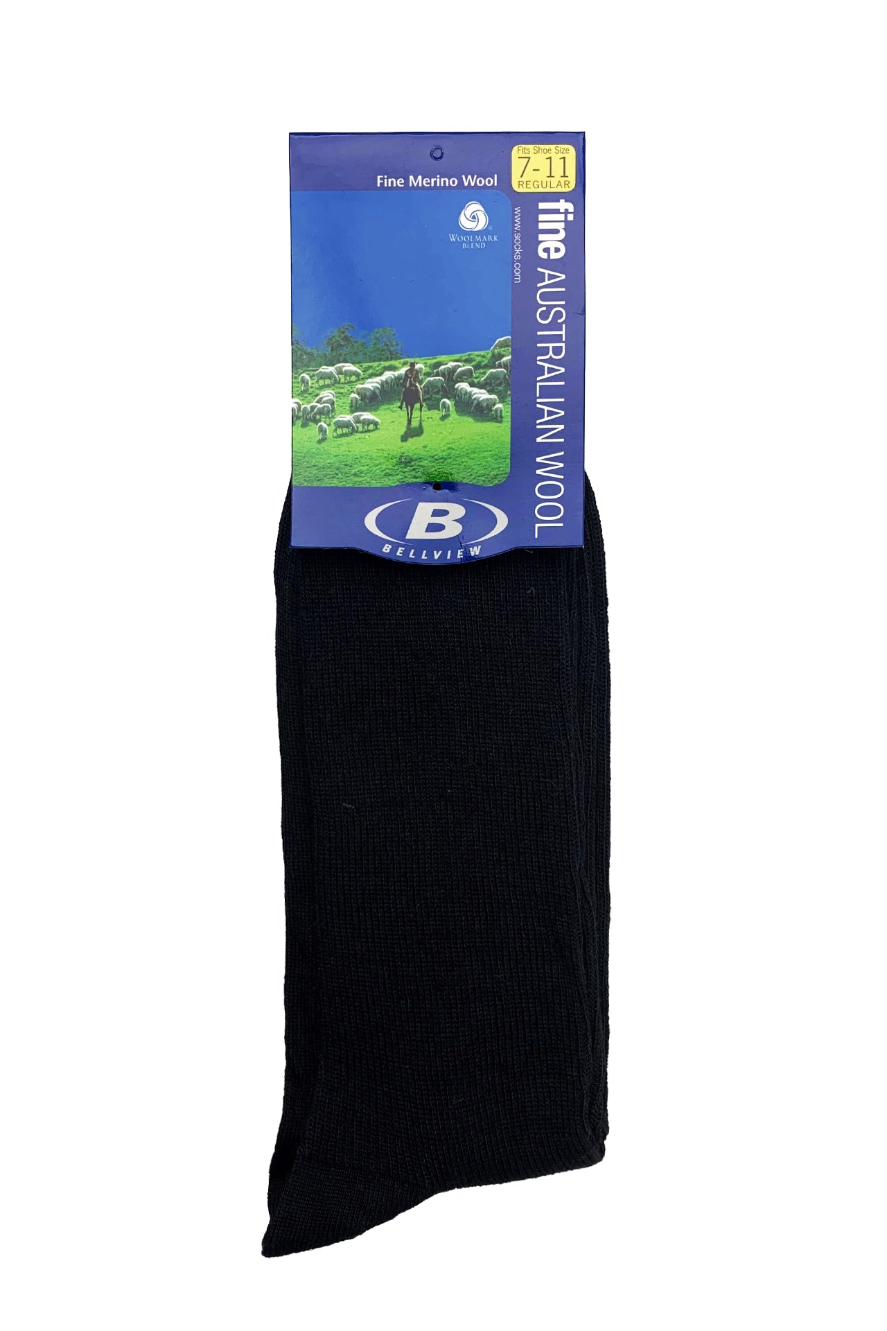 Men's Fine Australian Merino Wool Rib Dress Socks