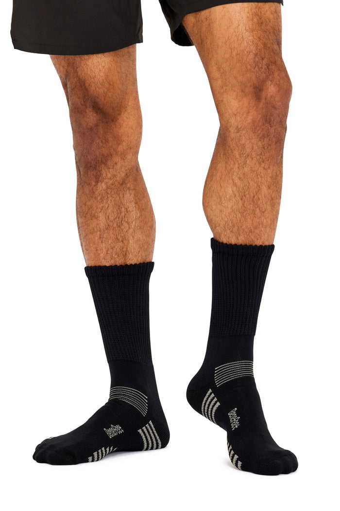 Bamboo Top to Toe Comfort - 2 Pack- Massaging Sole- Black