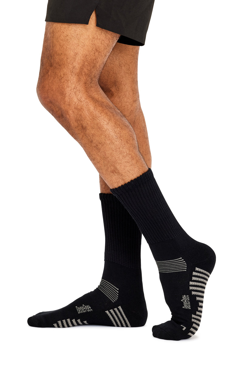 Bamboo Top to Toe Comfort - 2 Pack- Massaging Sole- Black
