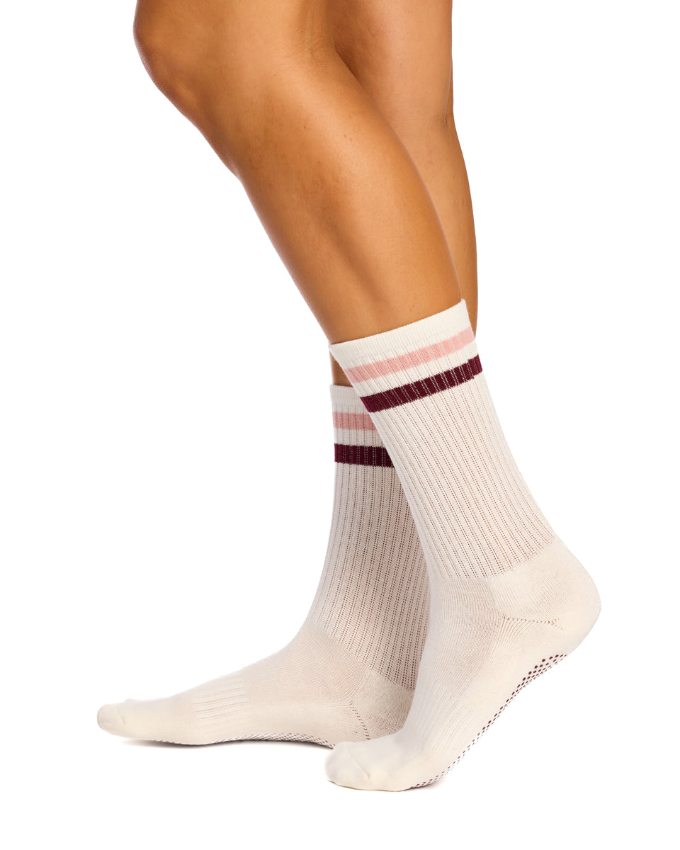 Cotton Retro Grip Socks -3 Pack- Cushion Sole