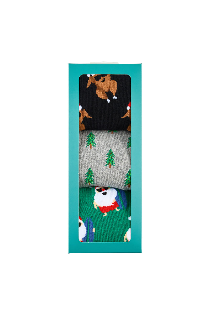Men's Cotton Crew Novelty Socks 3 Pack - Gift Box