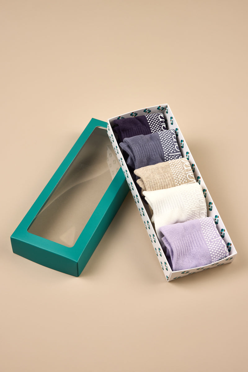 Women's Cotton Pilates No-Show with Non Slip 5 Pack