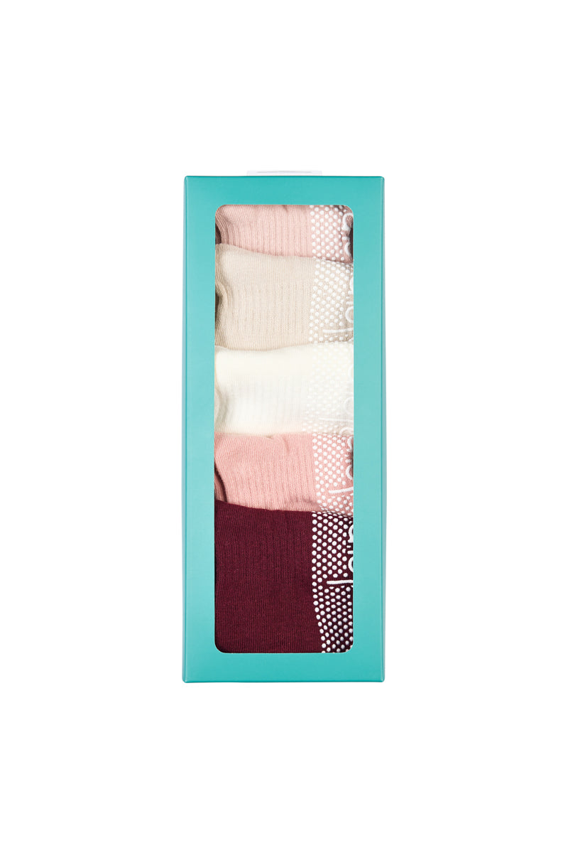 Women's Cotton Pilates No-Show with Non Slip 5 Pack