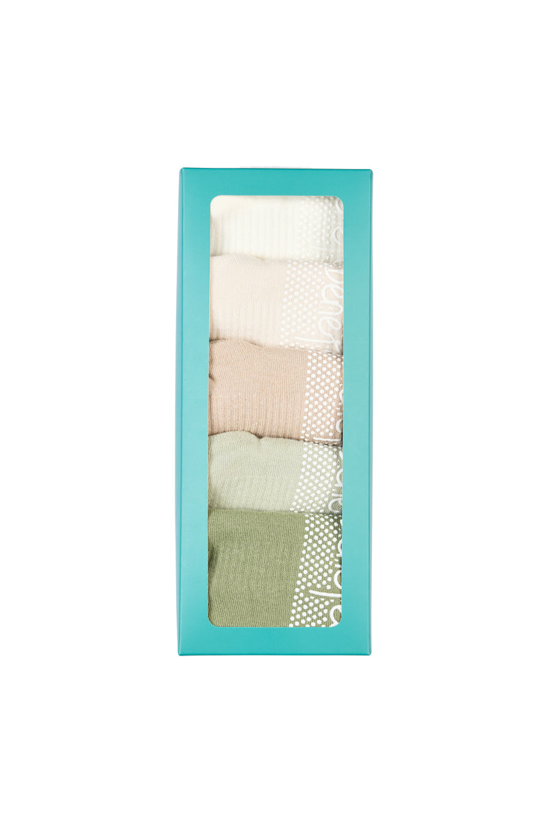 Women's Cotton Pilates No-Show with Non Slip 5 Pack