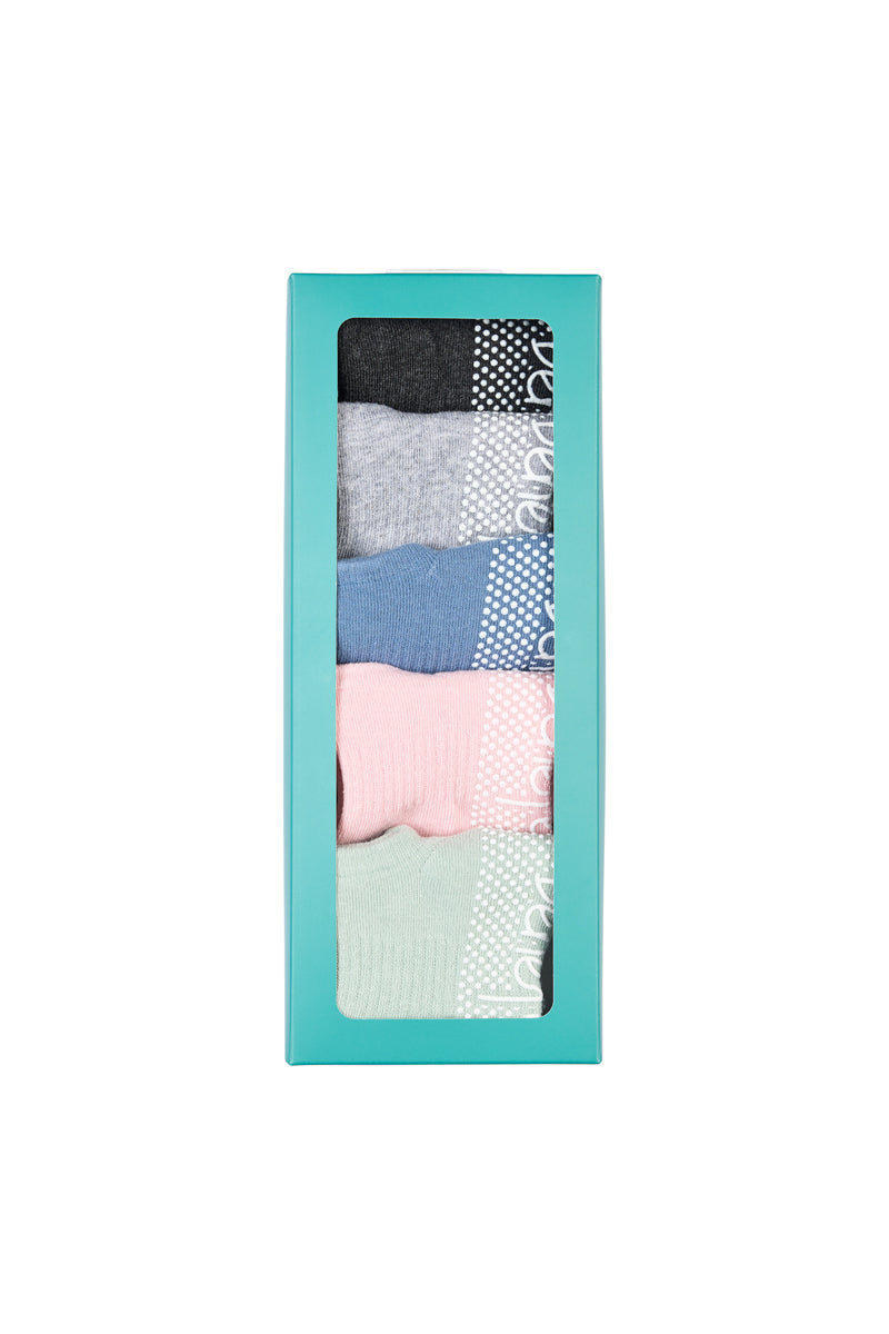 Women's Cotton Pilates No-Show with Non Slip 5 Pack