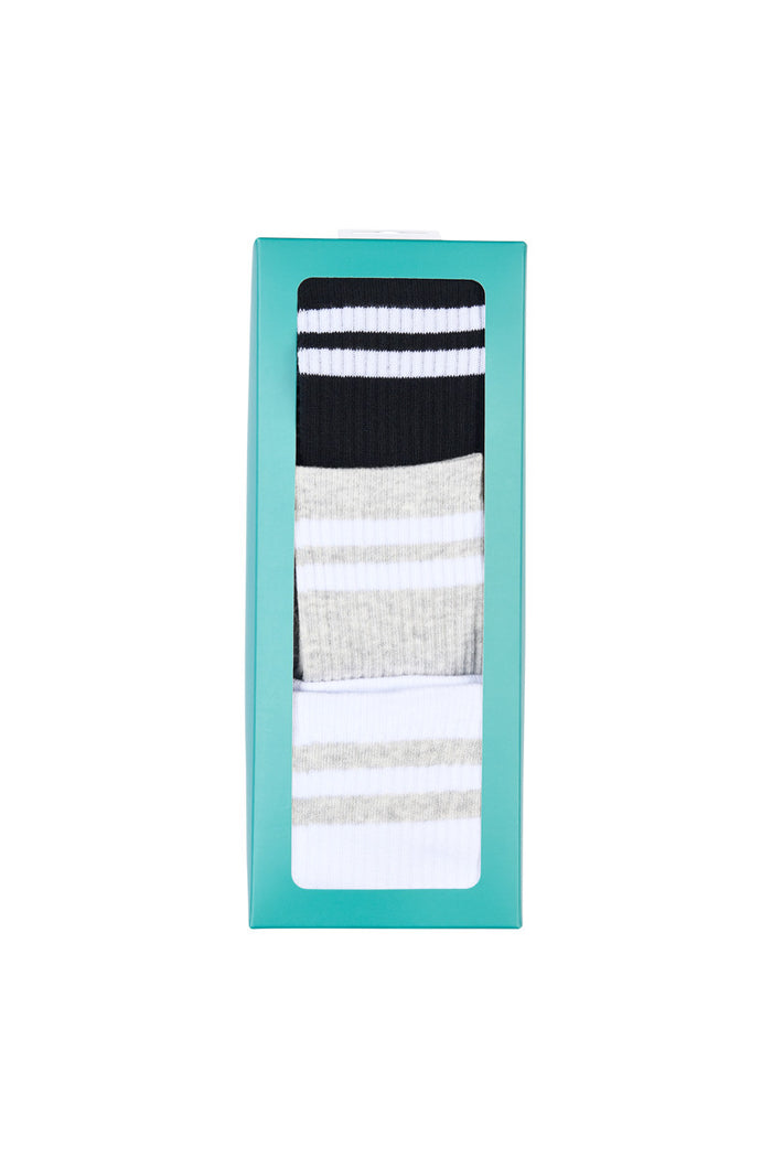 Men's Cotton Crew Pilates Socks 3 Pack - Core Gift Box