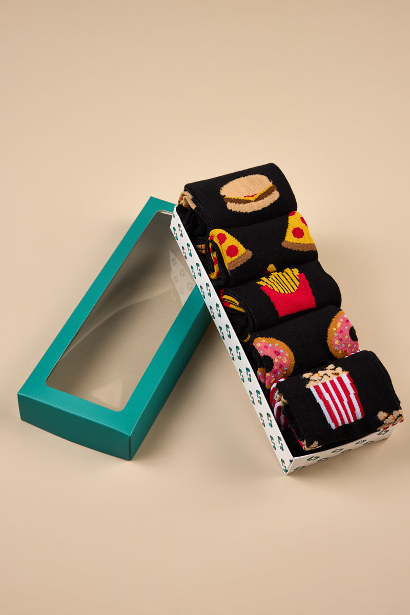 Men's Cotton Crew Novelty Socks 5 Pack
