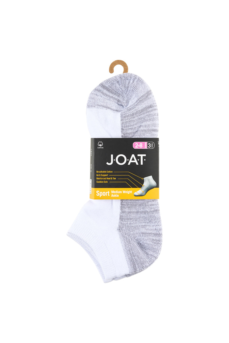 Reinforced Sport Ankle- 3 Pack- White