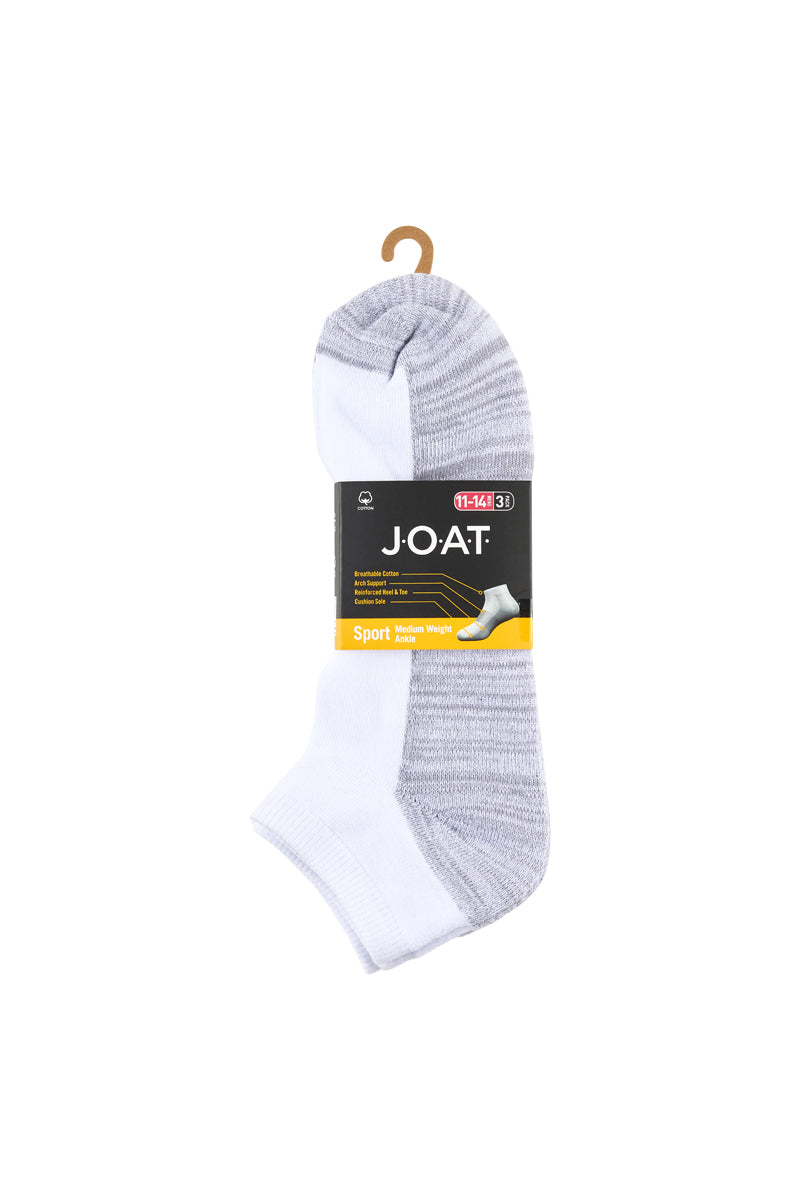 Reinforced Sport Ankle- 3 Pack- White