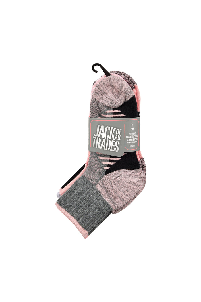 Reinforced Sport 1/4 Crew - 3 Pack-  Peach