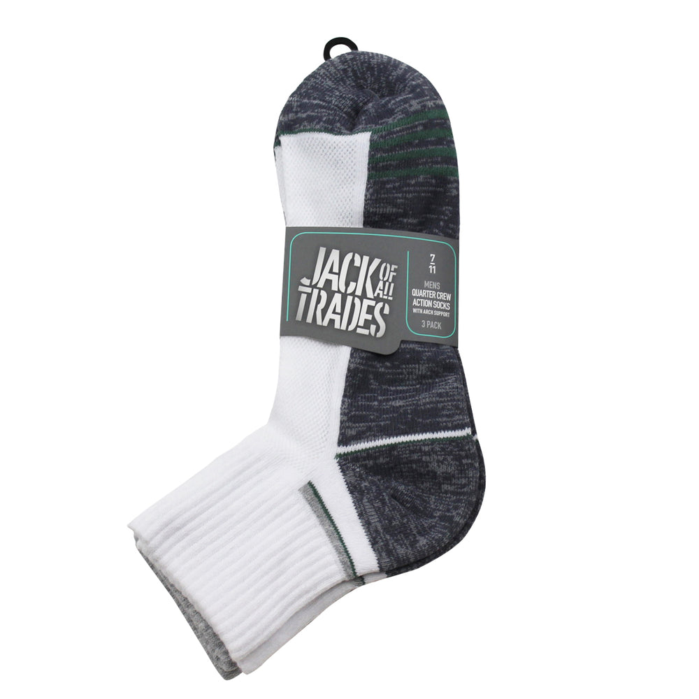 Reinforced Sport 1/4 Crew- 3 Pack- Sage