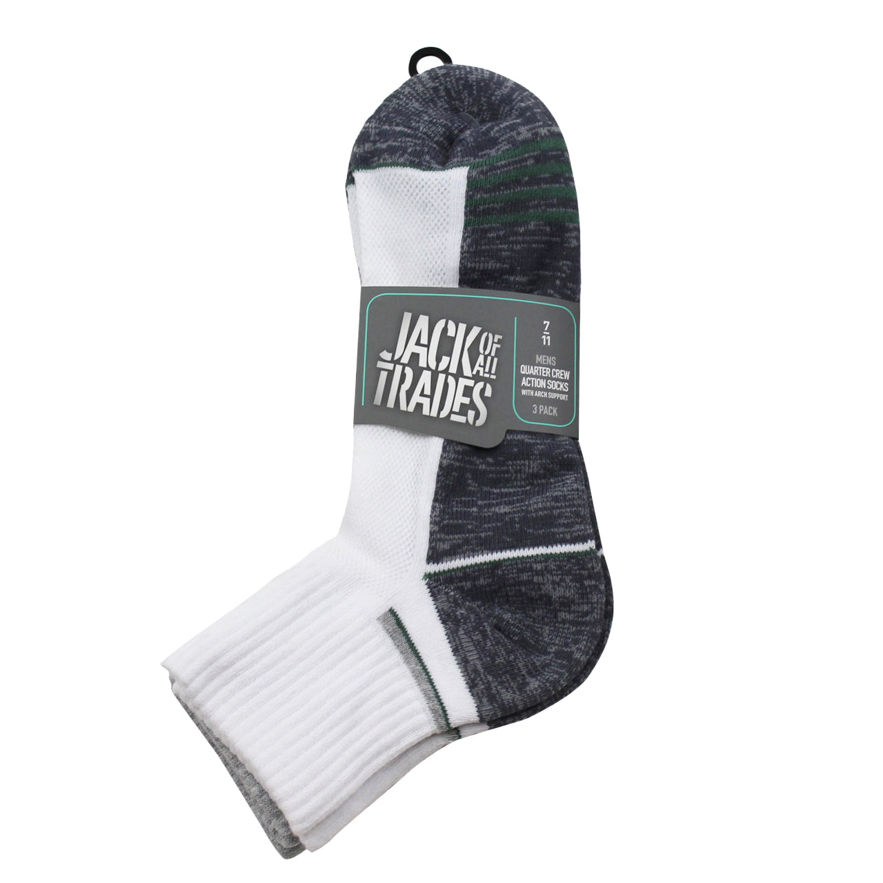 Reinforced Sport 1/4 Crew- 3 Pack- Sage