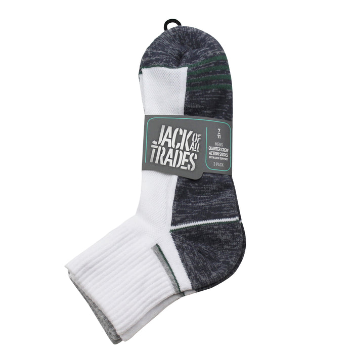 Reinforced Sport 1/4 Crew- 3 Pack- Sage