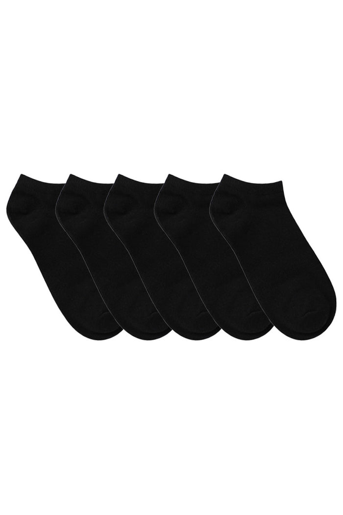 Men's Cotton Trainer Liner - 5 Pack - Black