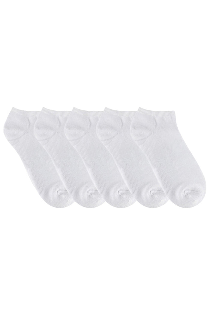 Men's Cotton Trainer Liner - 5 Pack - White