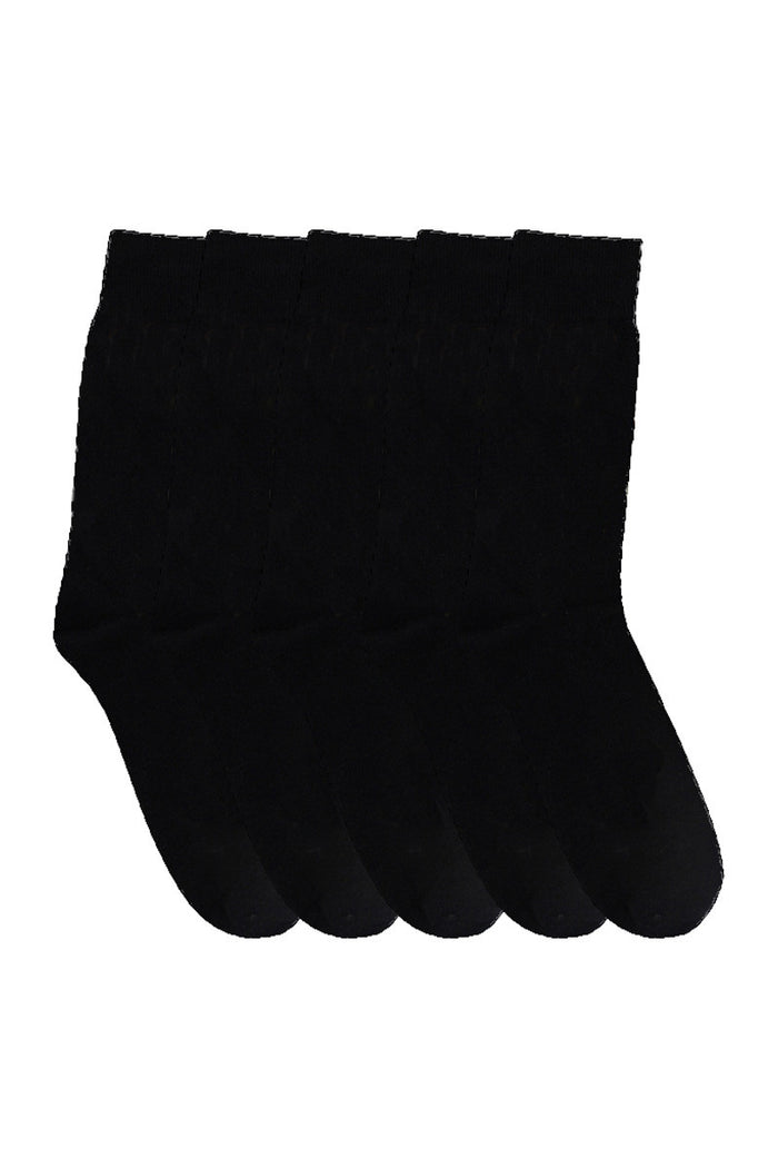 Women's Cotton Plain Crew Socks  - 5 Pack