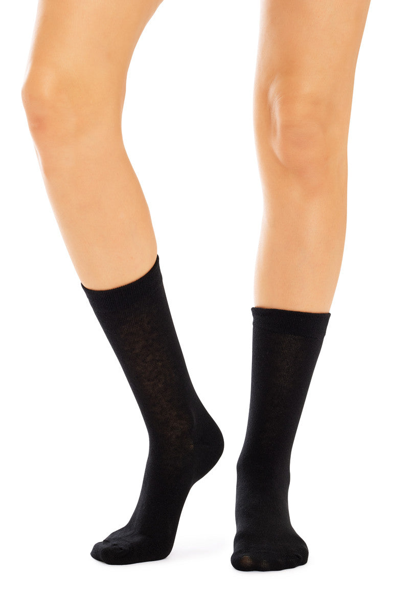 Women's Cotton Plain Crew Socks  - 5 Pack