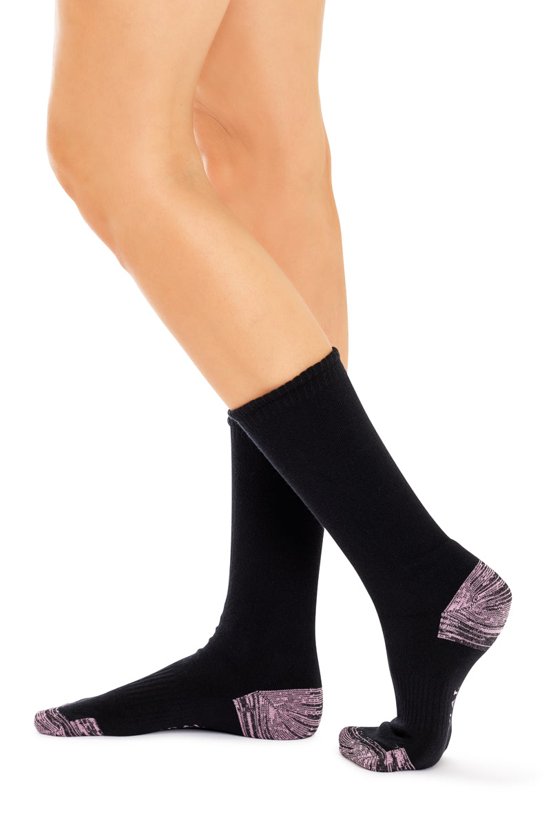 Cotton Top to Toe Comfort - 3 Pack -Cushion Sole-  Black/Pink
