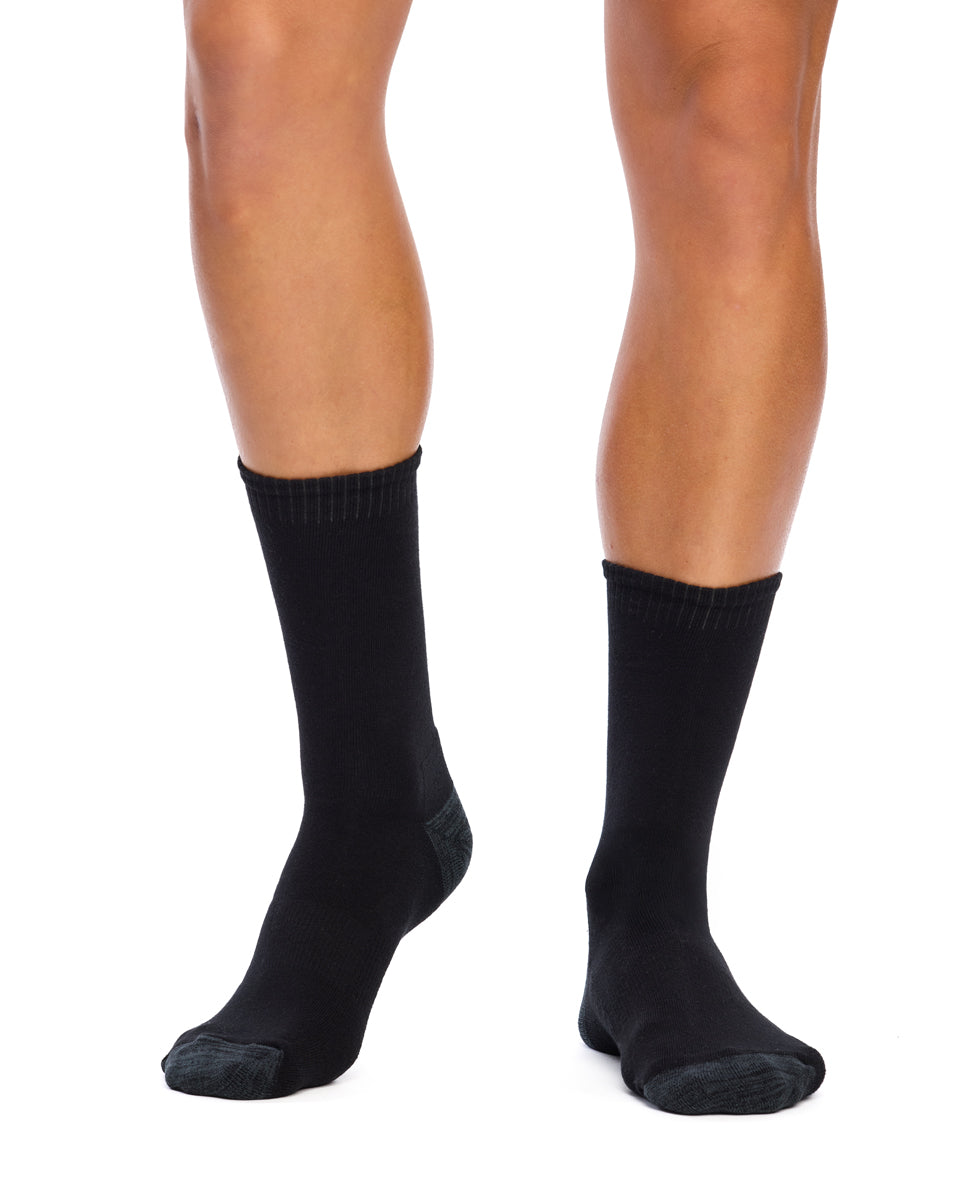 Cotton Top to Toe Comfort - 3 Pack- Cushion Sole- Black