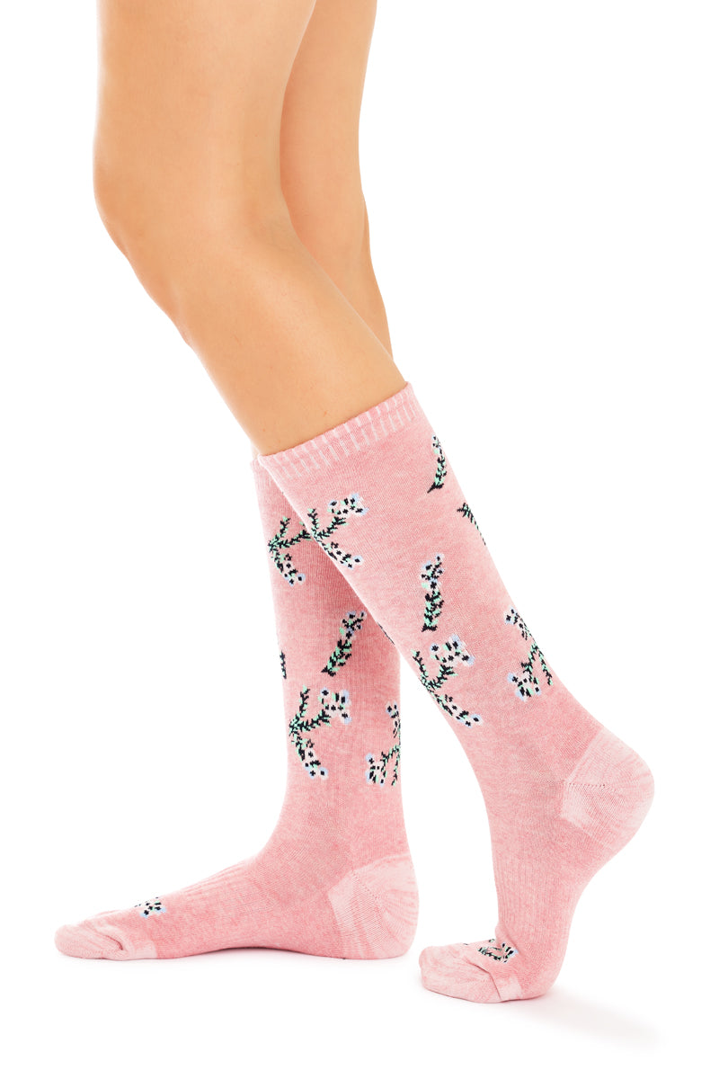 Cotton Top to Toe Comfort - 3 Pack -Cushion Sole-  Floral