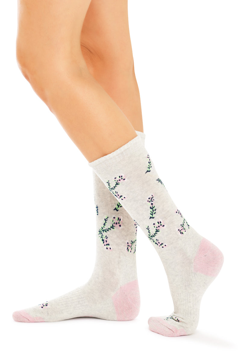 Cotton Top to Toe Comfort - 3 Pack -Cushion Sole-  Floral