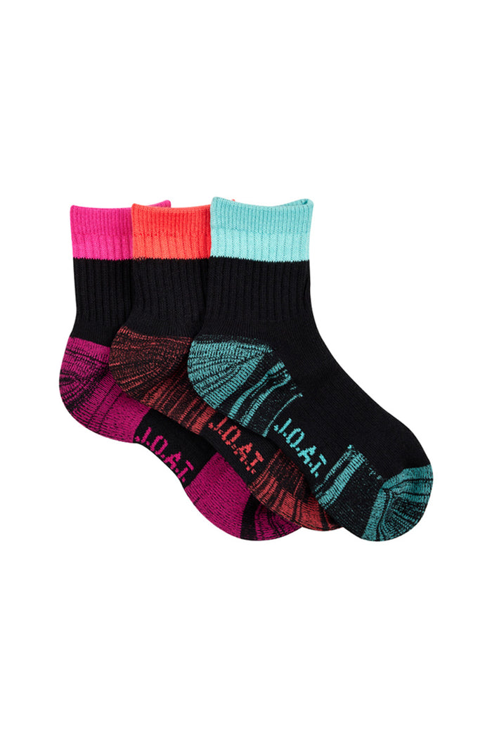 Work It 1/2 Crew- 3 Pack- High Vis Pink