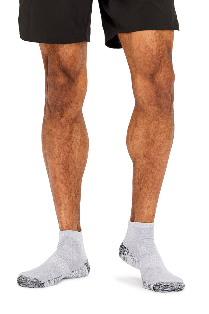 Men's Bamboo Low Cut Action Socks with Arch Support- 3 Pack- Twisted Yarn