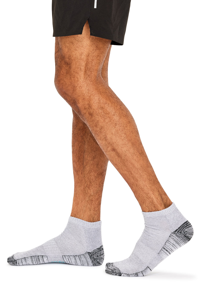 Men's Bamboo Low Cut Action Socks with Arch Support- 3 Pack- Twisted Yarn