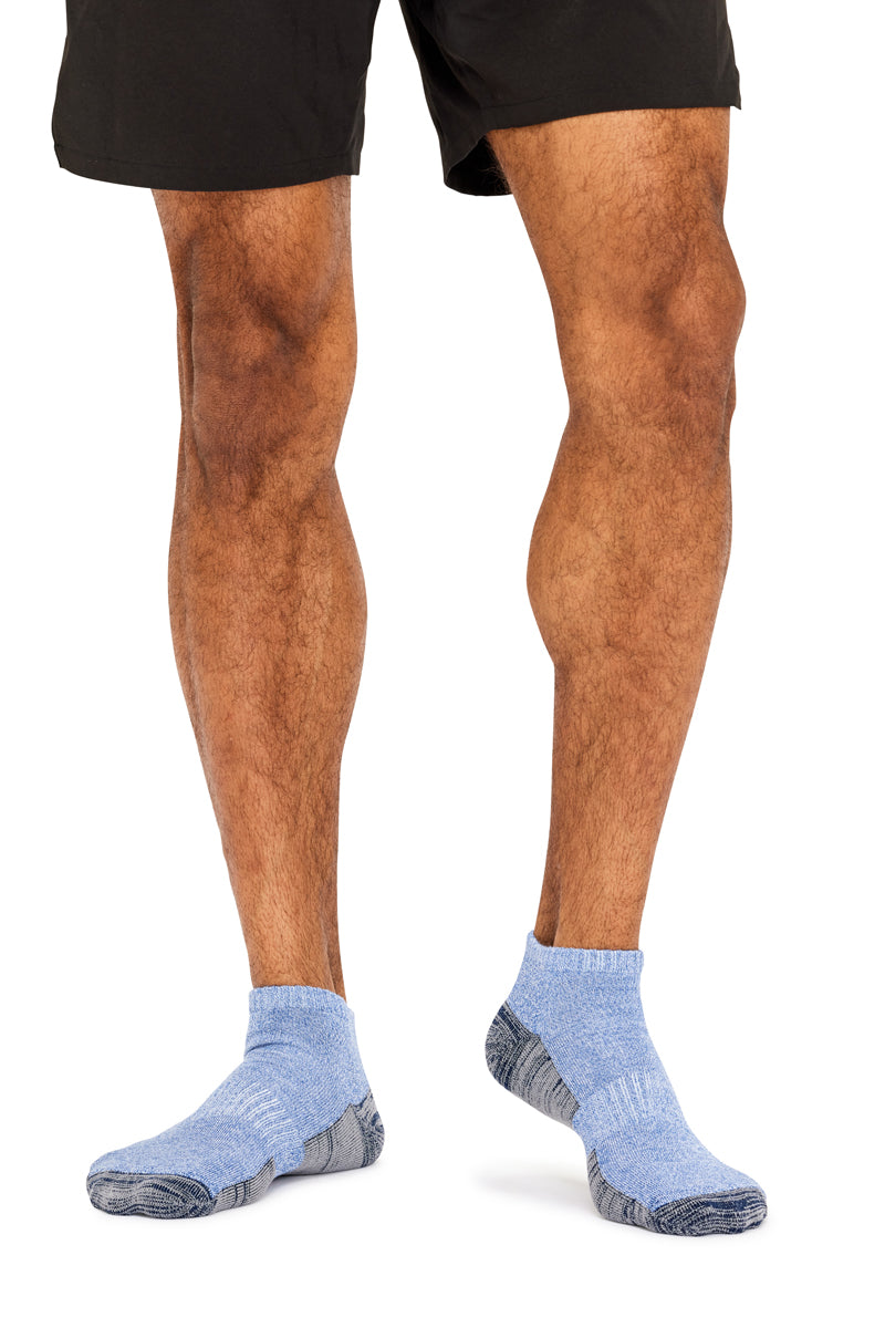 Men's Bamboo Low Cut Action Socks with Arch Support- 3 Pack- Twisted Yarn