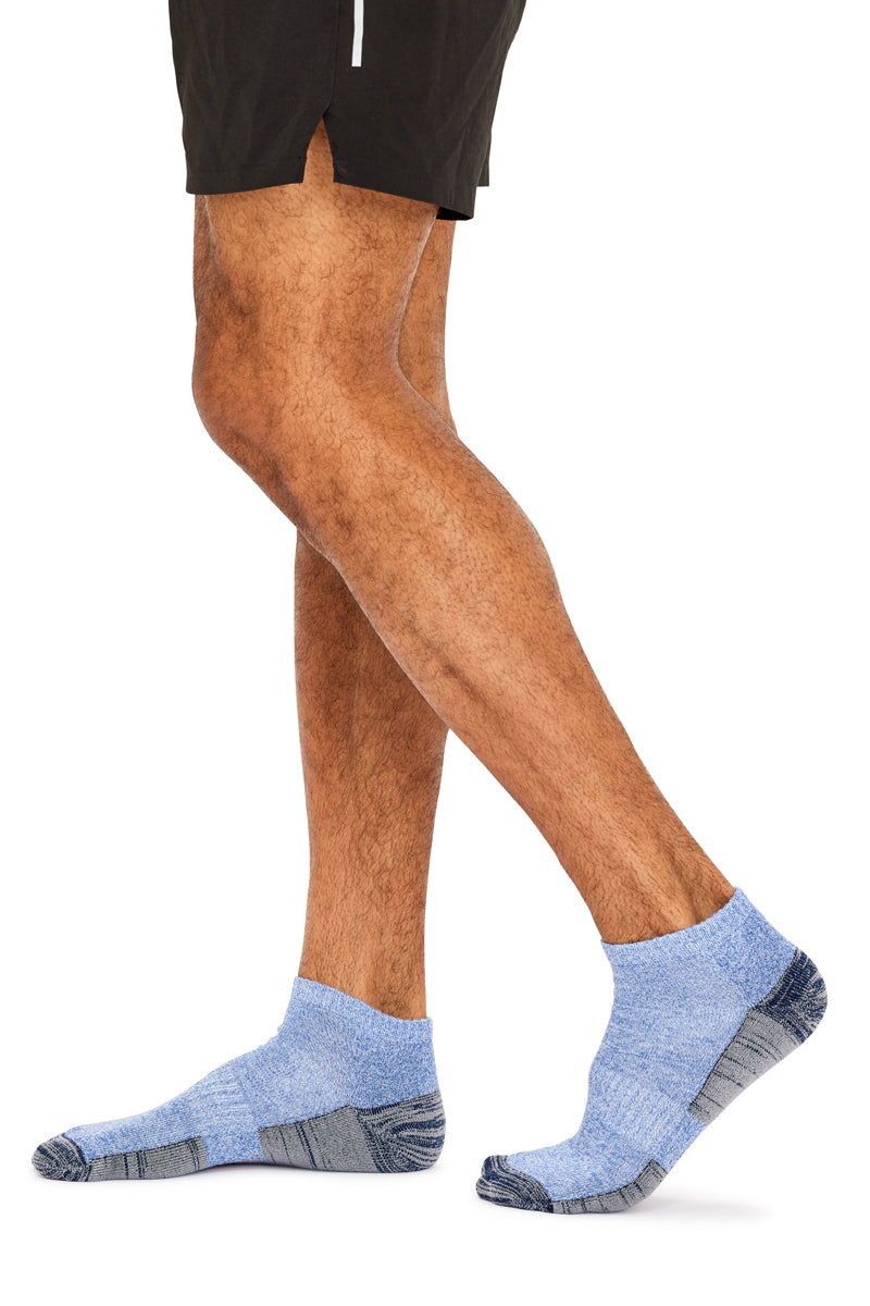 Men's Bamboo Low Cut Action Socks with Arch Support- 3 Pack- Twisted Yarn