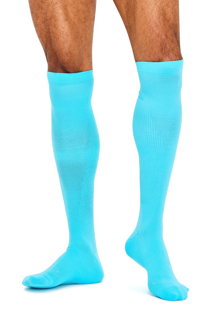 Men's Airsafe Compression Socks- Fluro Blue
