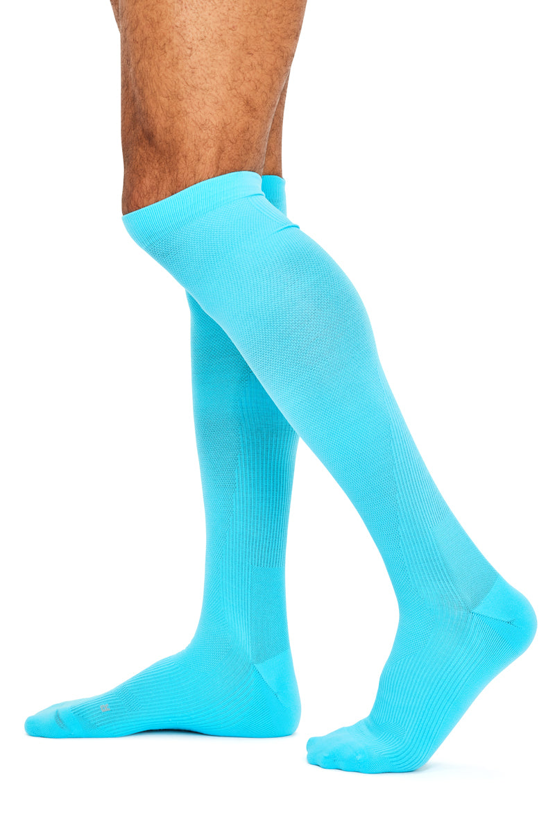 Men's Airsafe Compression Socks- Fluro Blue