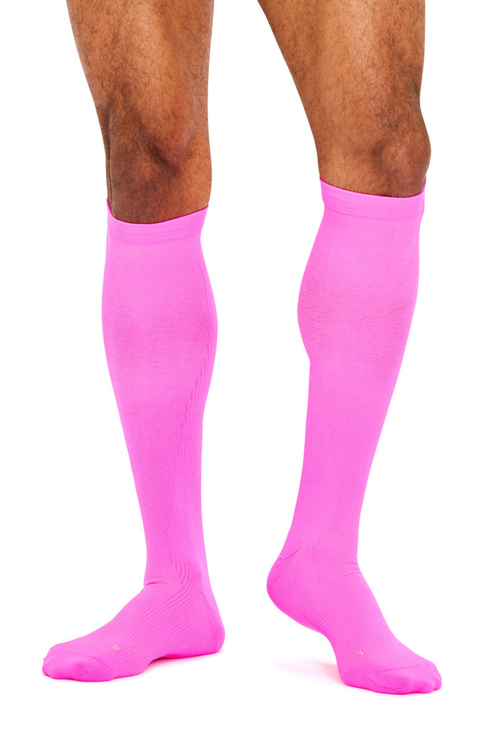 Men's Airsafe Compression Socks- Fluro Pink