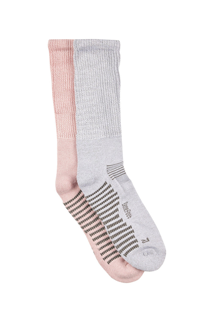 Bamboo Top to Toe Comfort - 2 Pack- Massaging Sole - Pink & Grey