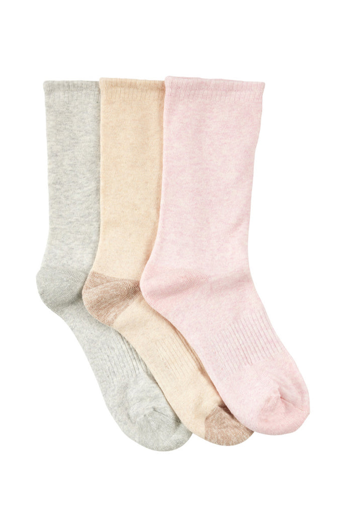 Cotton Top to Toe Comfort - 3 Pack- Cushion Sole- Blushstone