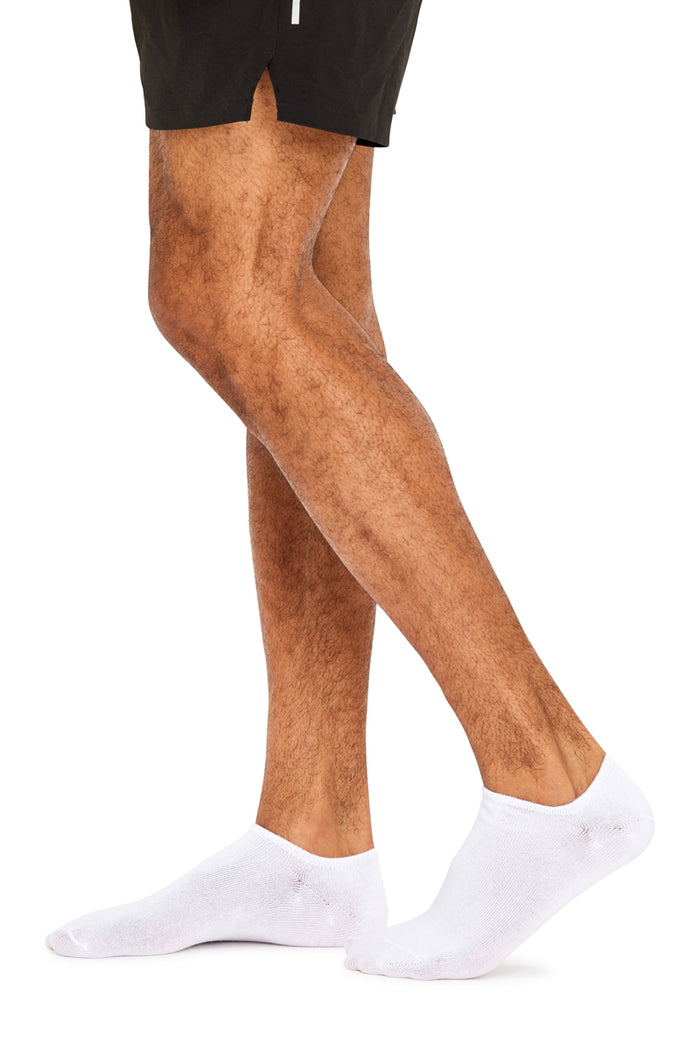 Men's Cotton Sneaker Socks - 5 Pack - White