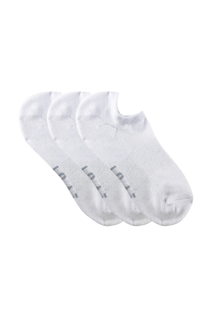 Men's Cotton No Show Active Socks - 3 Pack - White