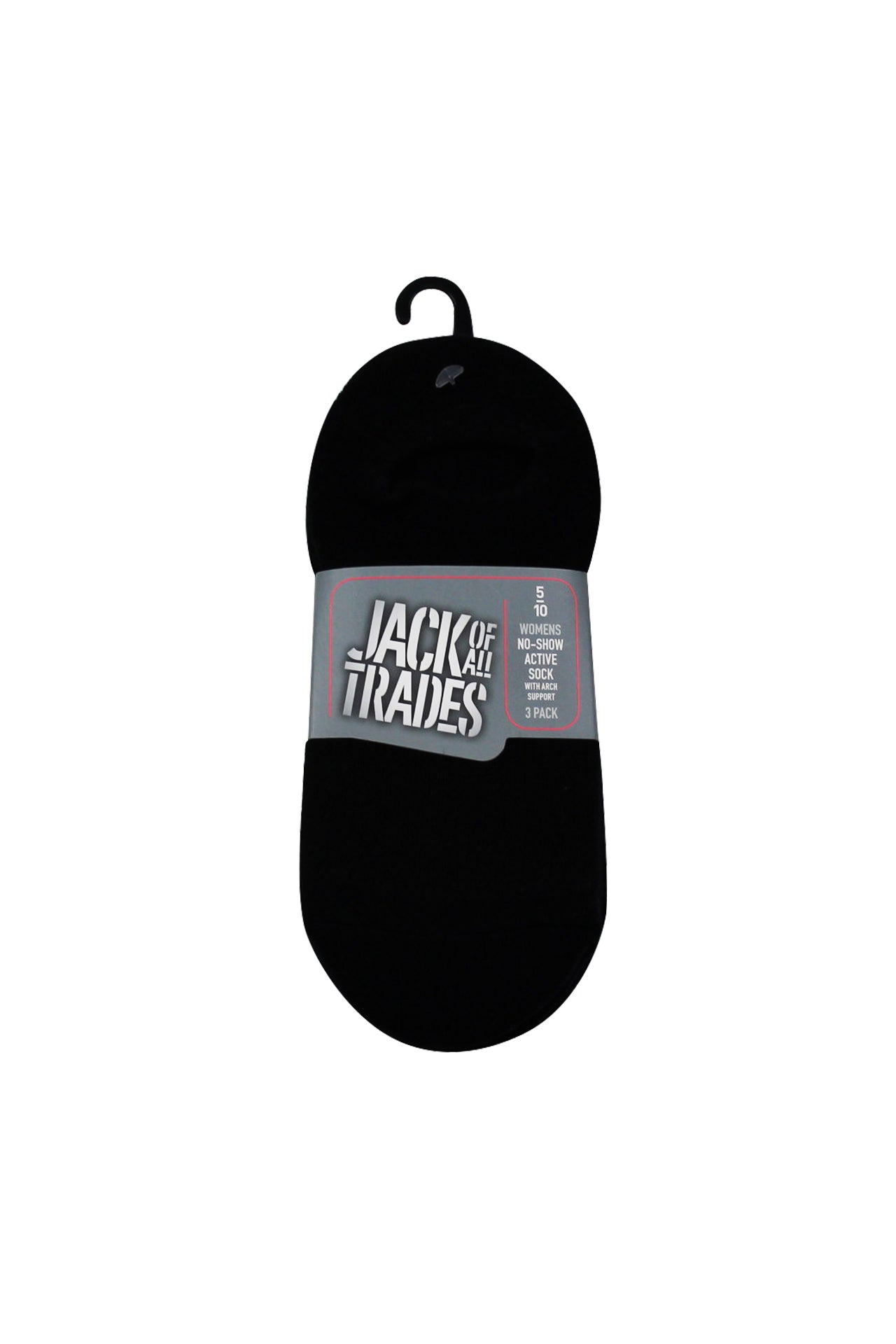 Women's Cotton No Show Active Socks - 3 Pack
