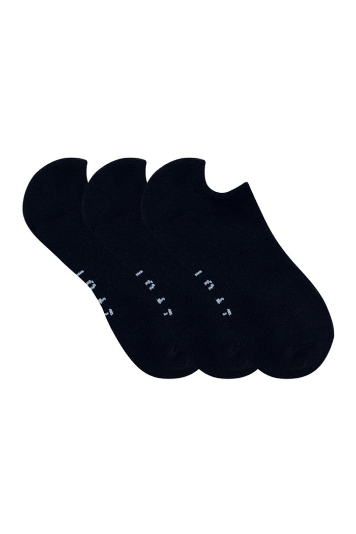 Men's Cotton No Show Active Socks - 3 Pack - Black