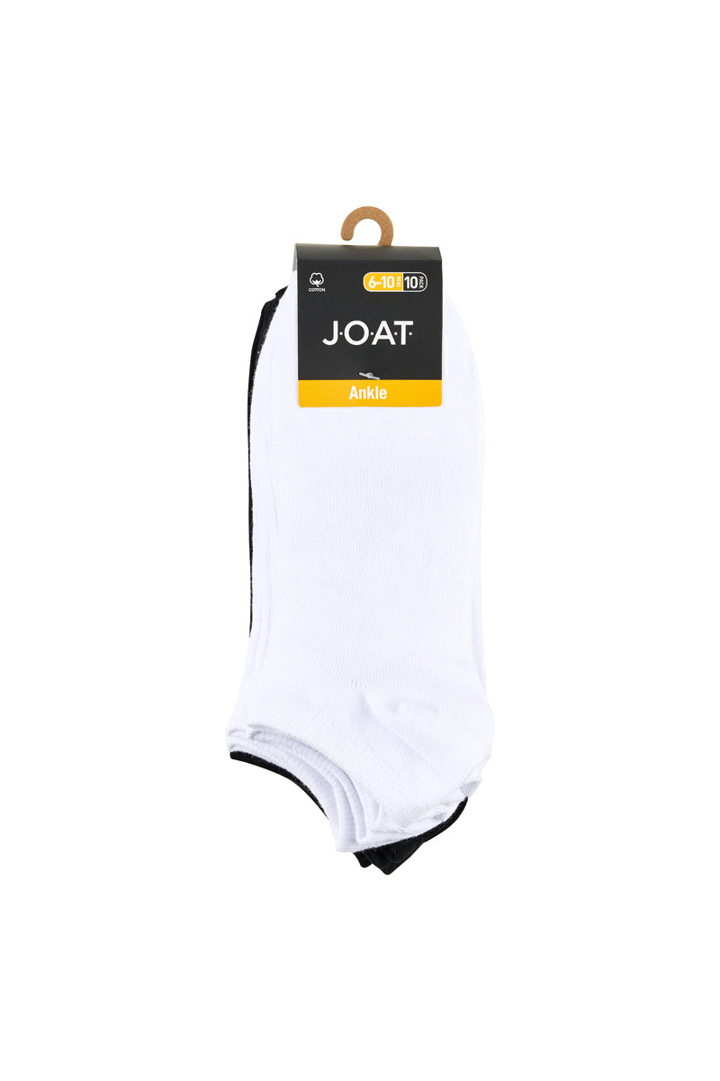 Ankle Socks- 10 Pack- White & Black