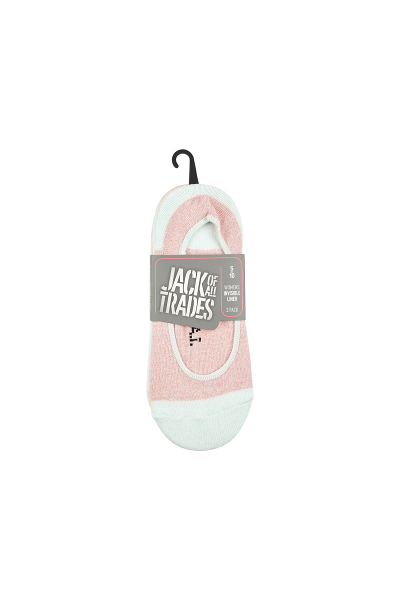 Women's Cotton No Show Liner Socks- 3 Pack - Twisted Yarn