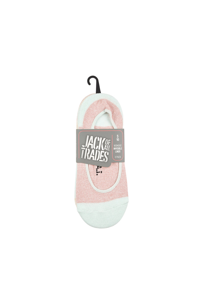Women's Cotton No Show Liner Socks- 3 Pack - Twisted Yarn