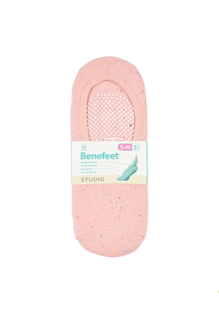 Cotton Studio Grip Socks - Cushion Sole- 3 Pack - Pink Nep